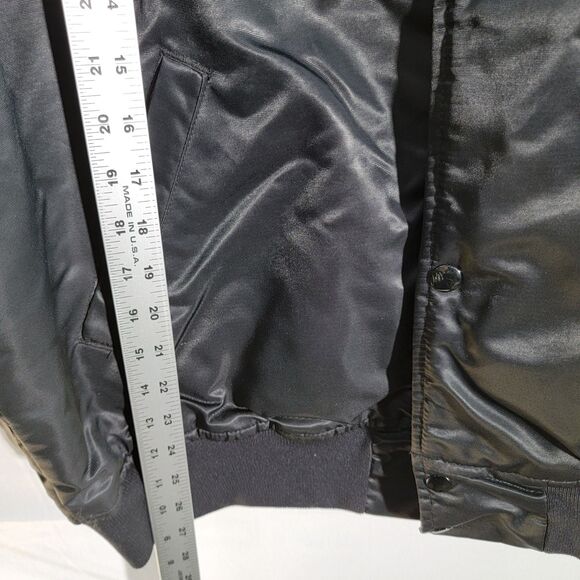 VTG Game Black 100% Nylon Jacket Mike WTCM ON PEPPE LOFT Embroided Sz L - FLAWED - Picture 6 of 7